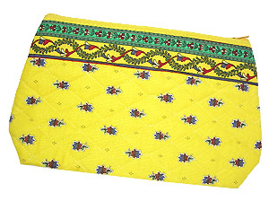 Provence Quilted Pouch PM (flowers pattern. yellow) - Click Image to Close